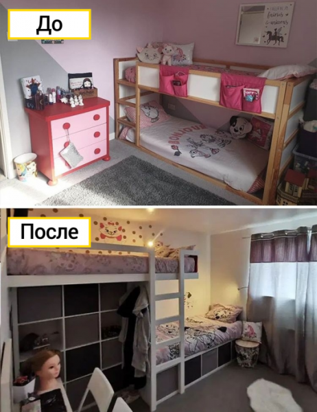 Заботливая мама переделала крошечную спальню, обеспечив 3 дочкам собственное пространство Заботливая мама переделала крошечную спальню, обеспечив 3 дочкам собственное пространство